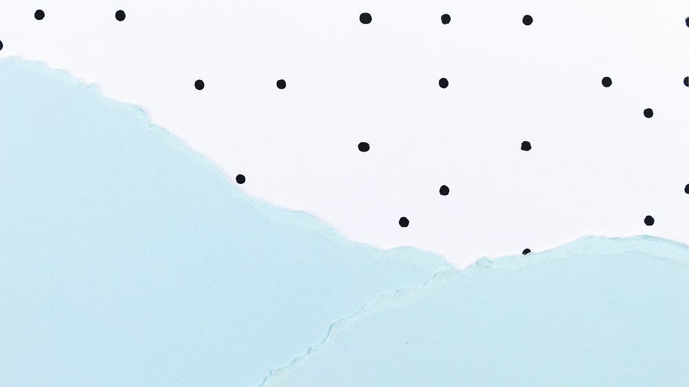 Cute background with blue paper collage and polka dot pattern