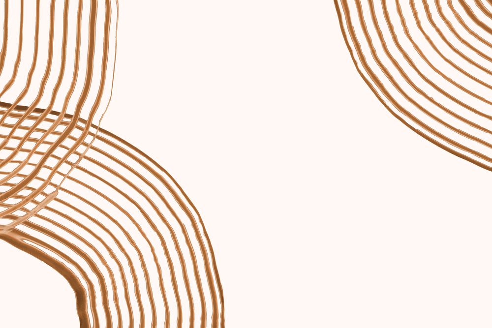Abstract art textured border vector in brown handmade wavy pattern