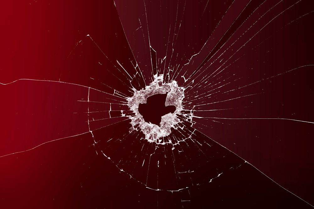 Bullet hole in glass vector background