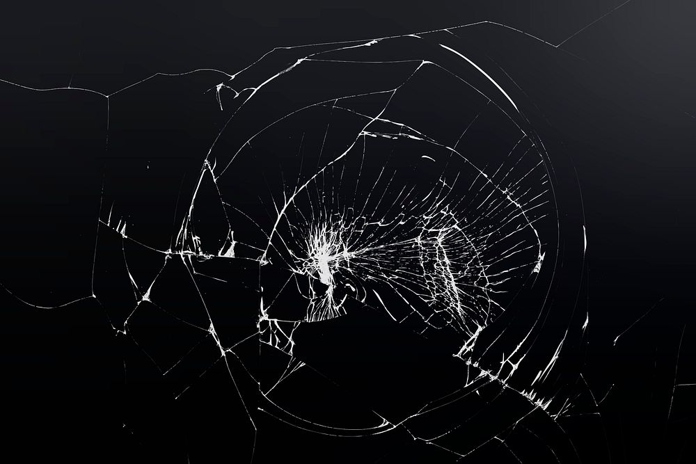 Broken glass background vector on black 