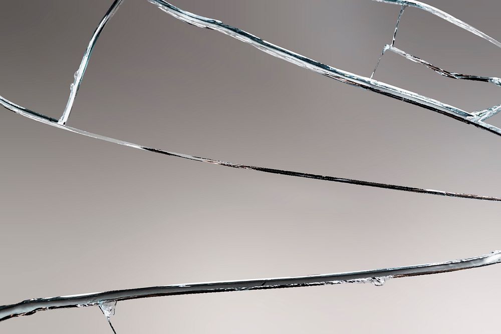 Cracked mirror background vector shattered glass