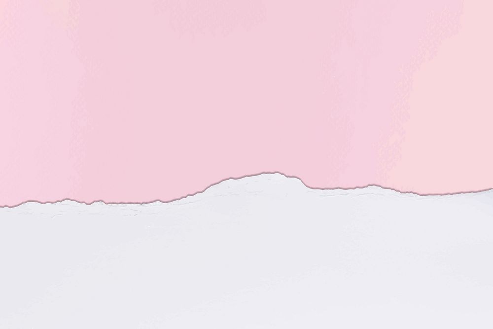 Ripped paper border vector in pink on handmade colorful background