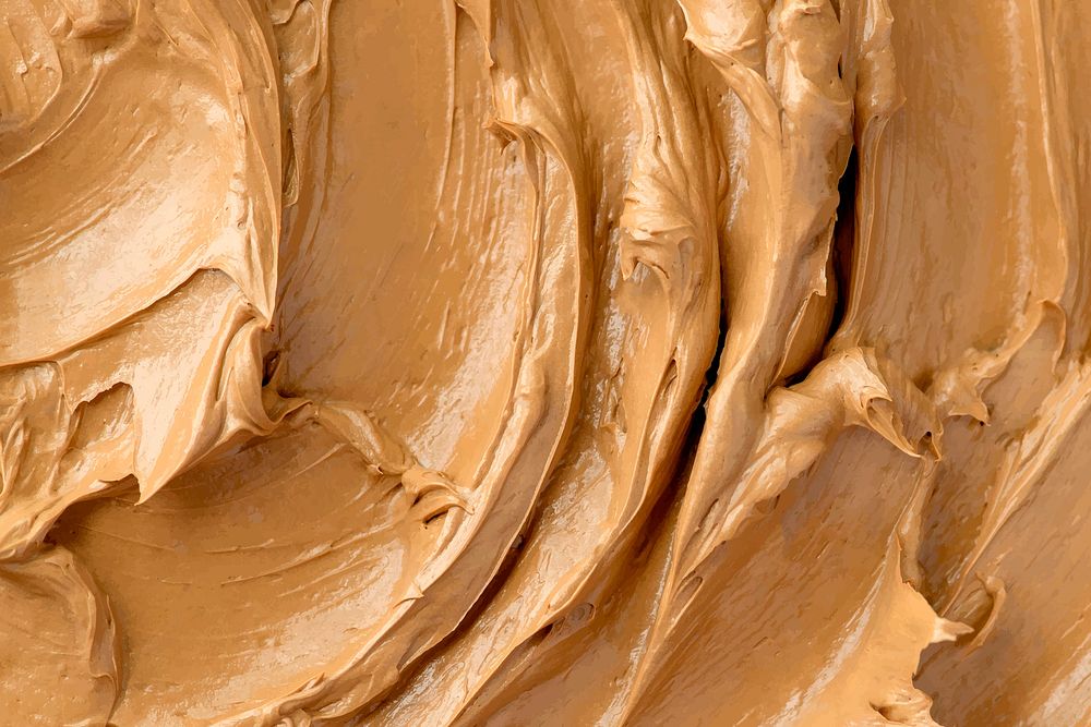 Caramel frosting texture background vector