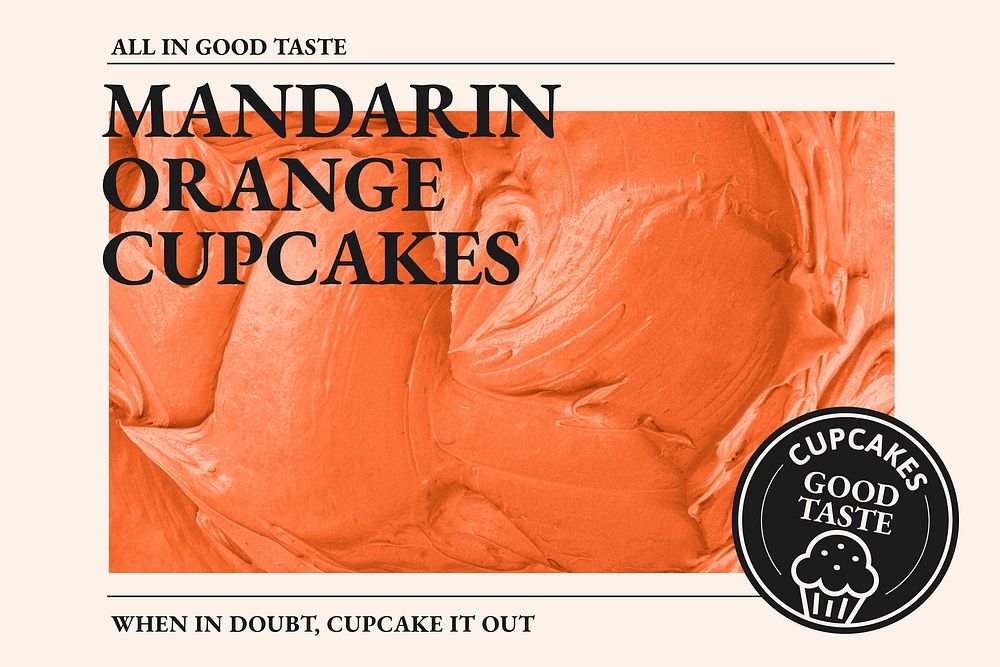 Bakery template vector with madarin orange frosting texture for blog banner