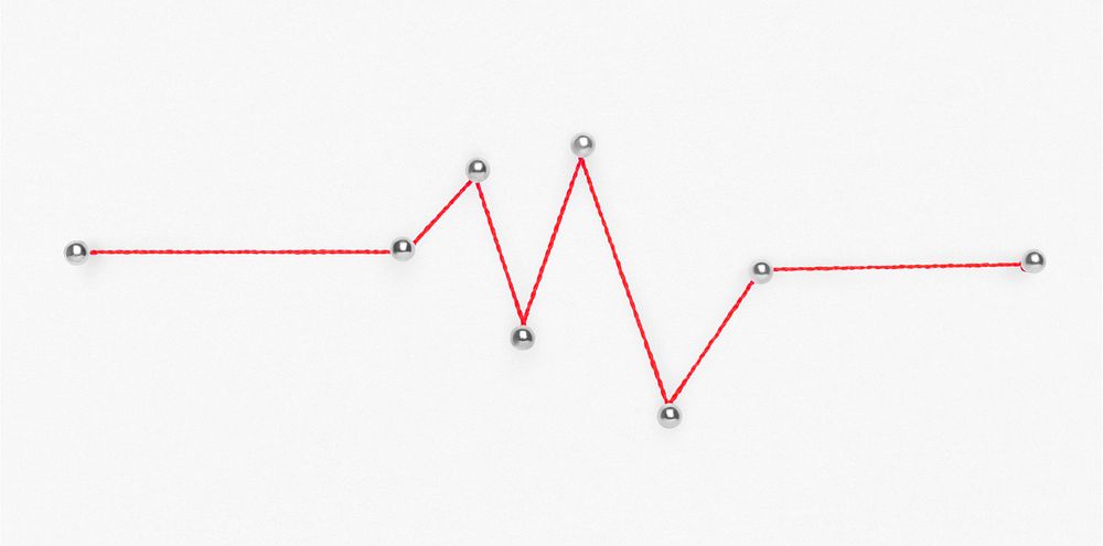 Heart rate element , connected dots design