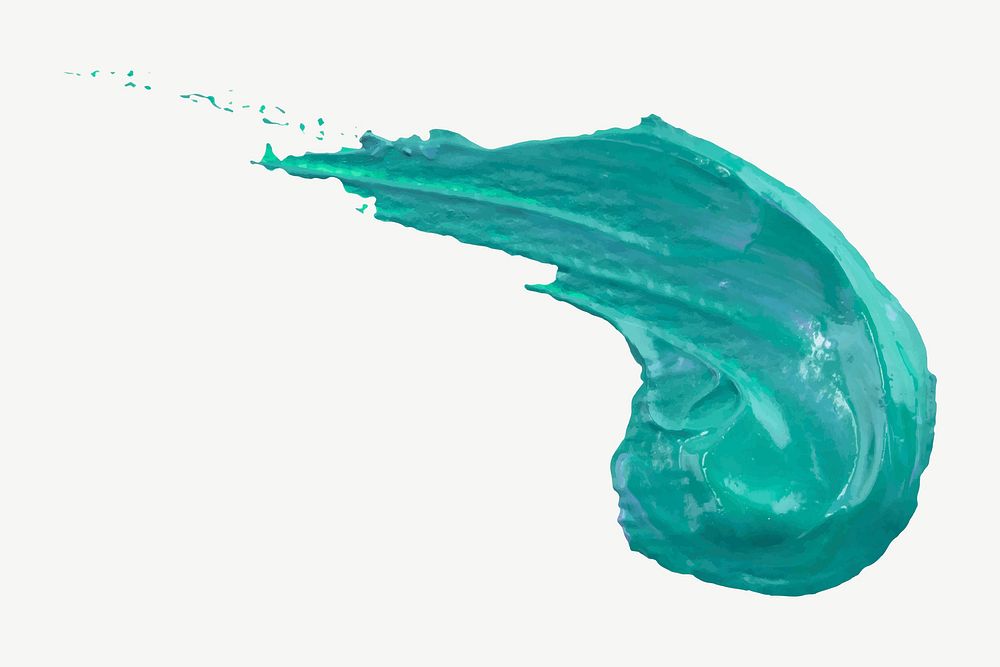 Green paint smear textured vector brush stroke creative art graphic