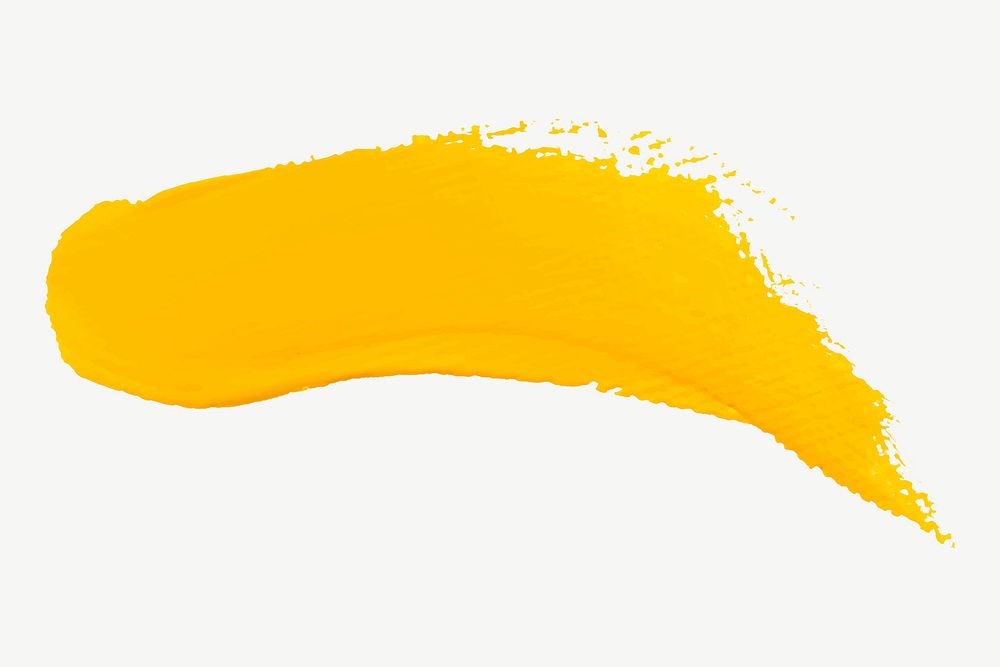 Yellow paint smear textured vector brush stroke creative art graphic