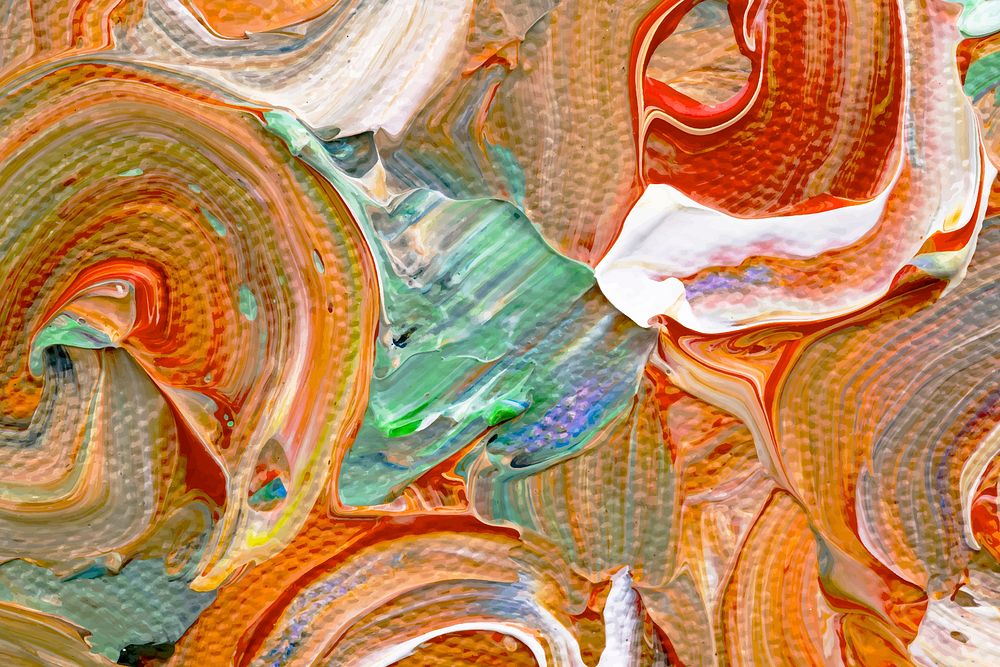 Orange paint textured background vector abstract handmade experimental art