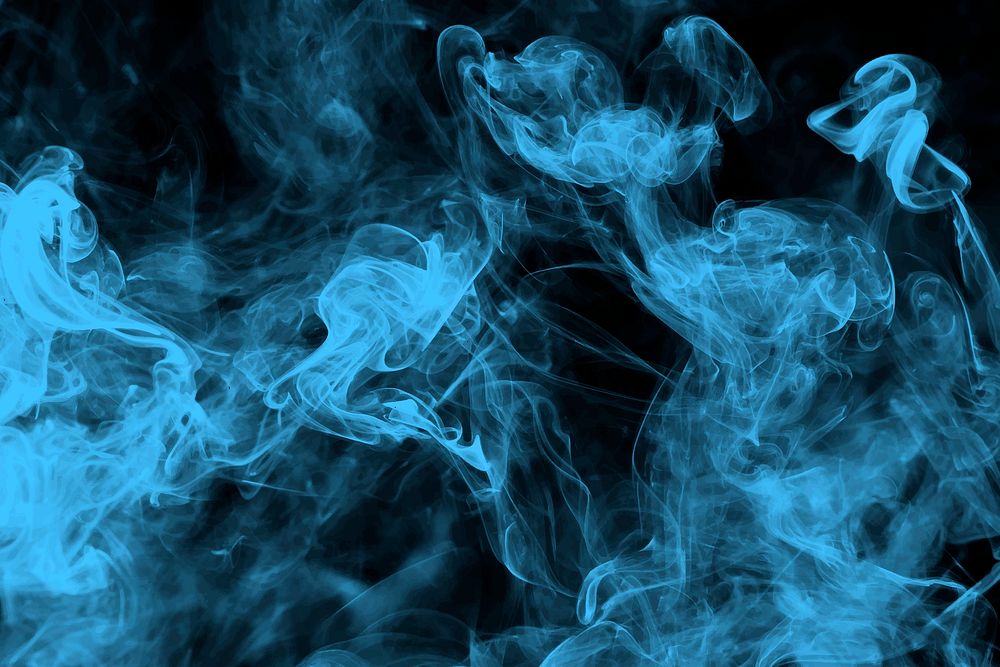 Neon smoke background vector, texture border in blue