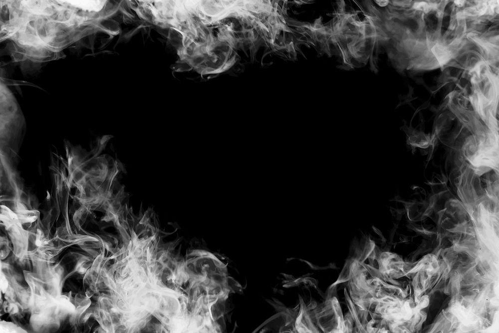 Frame smoke background vector, black abstract design