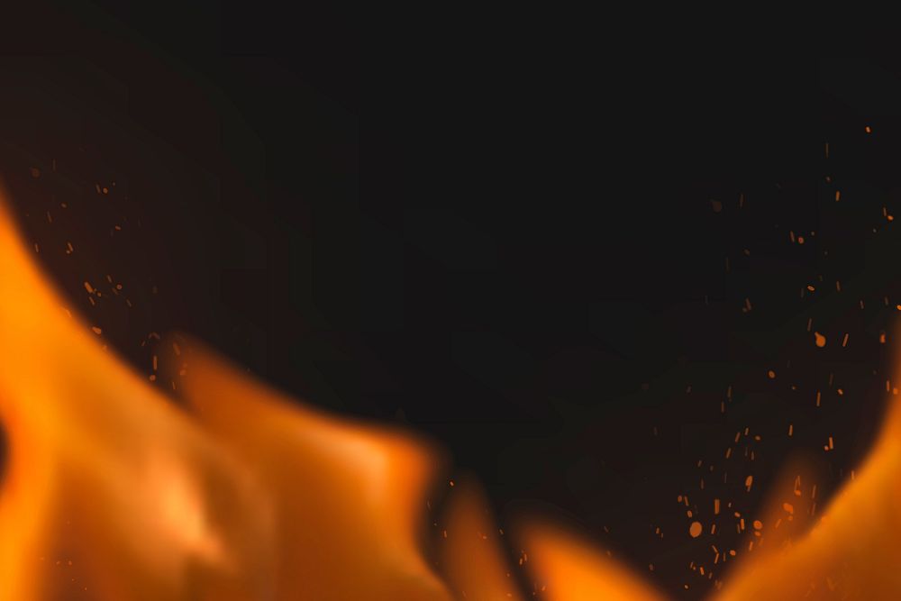 Aesthetic flame background, orange border realistic fire image vector