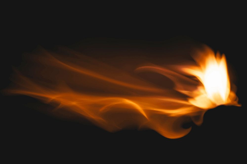 Dark flame background, fire realistic vector image