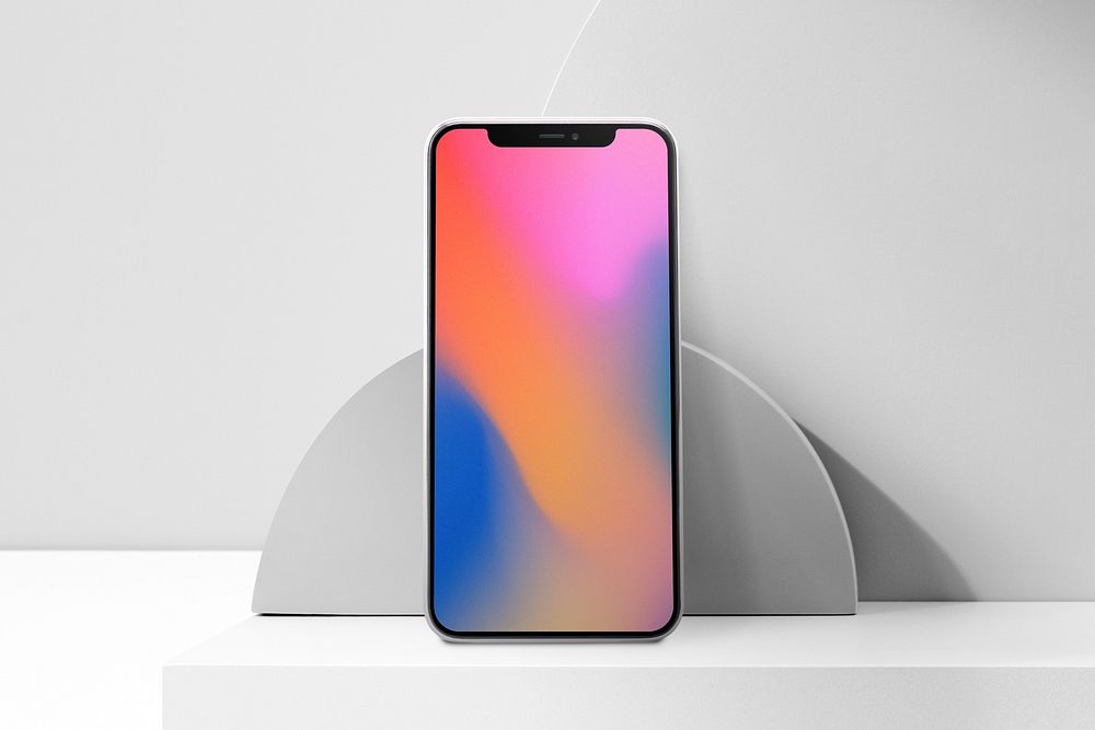 Smartphone screen with gradient aesthetic wallpaper