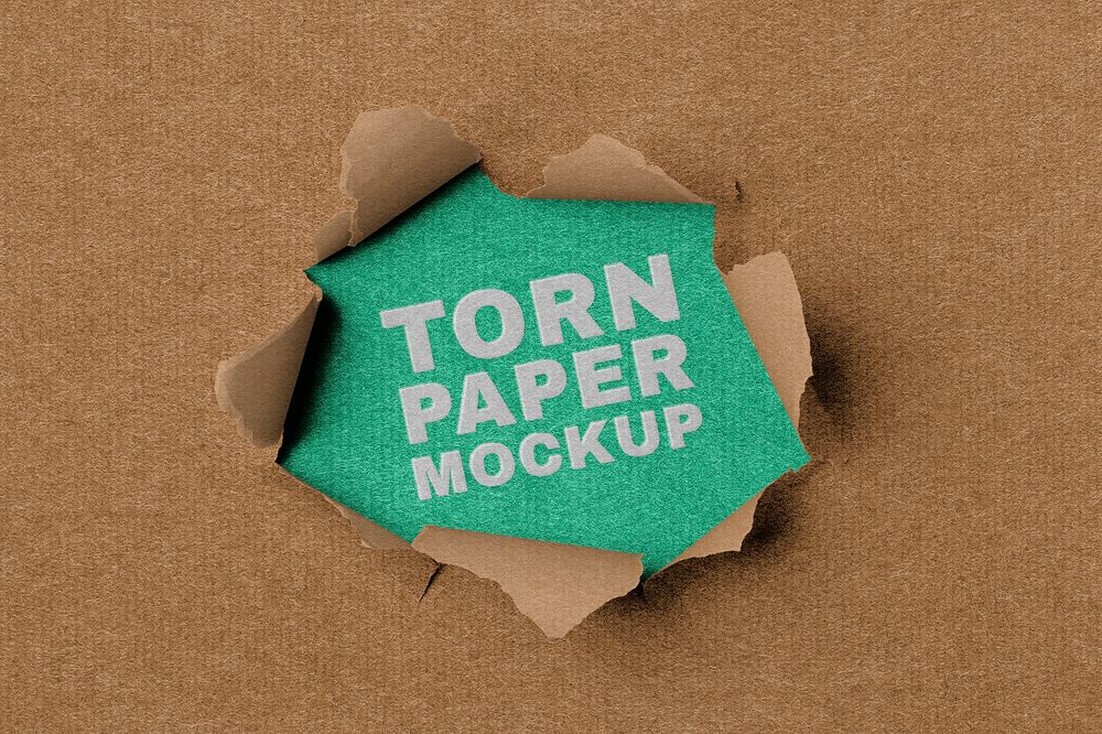 Torn paper mockup, ripped hole design psd