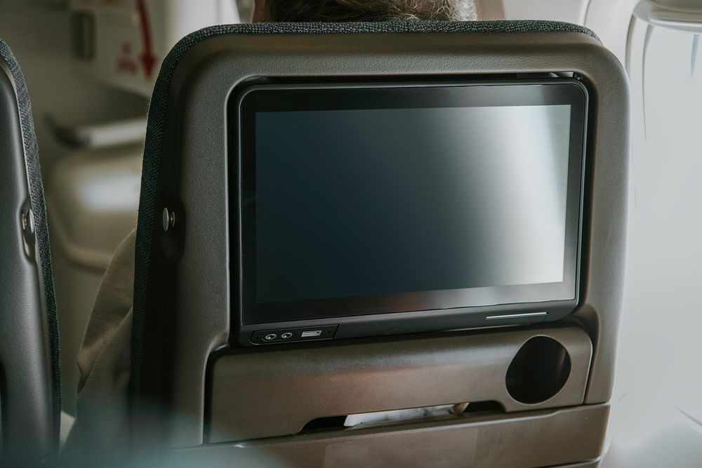 Airline in-flight entertainment screen
