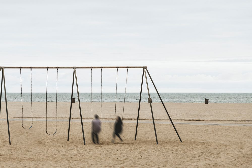 Public swing on the beach