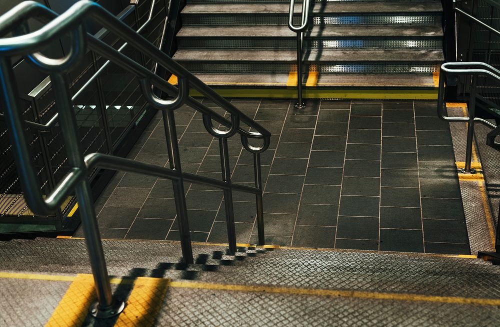 Stairs in a subway station