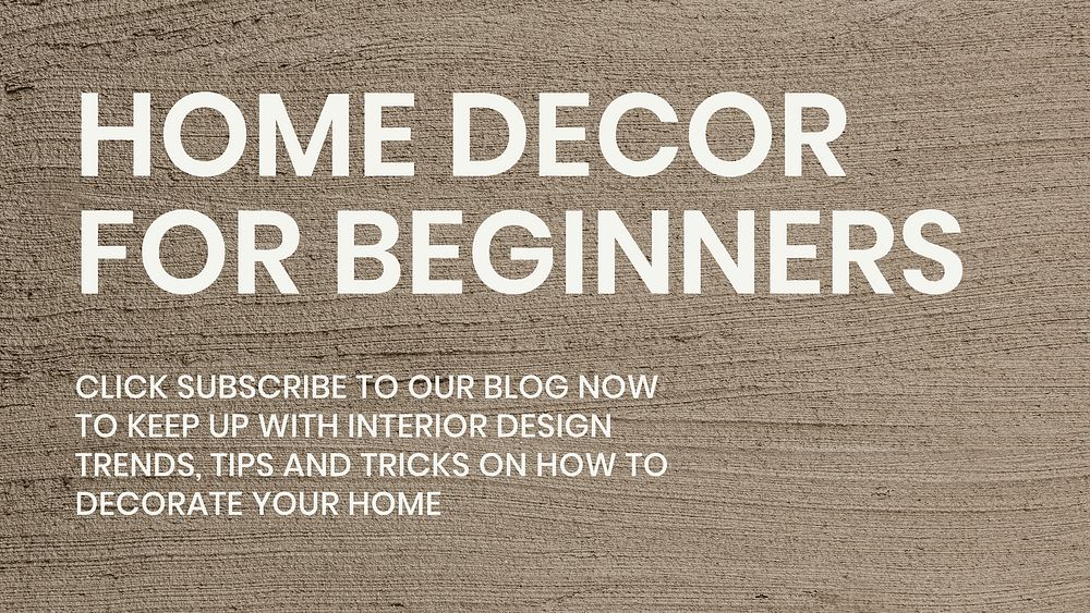 Textured blog banner template vector with home decor for beginners text