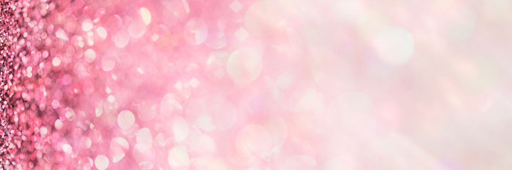 Pink sparkles gradient bokeh social banner