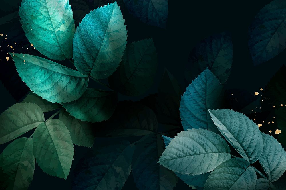 Green foliage pattern dark background | Premium Vector - rawpixel