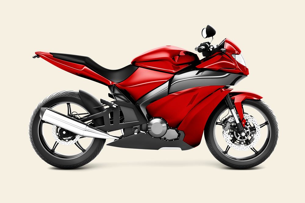 Red sports bike 3D vector