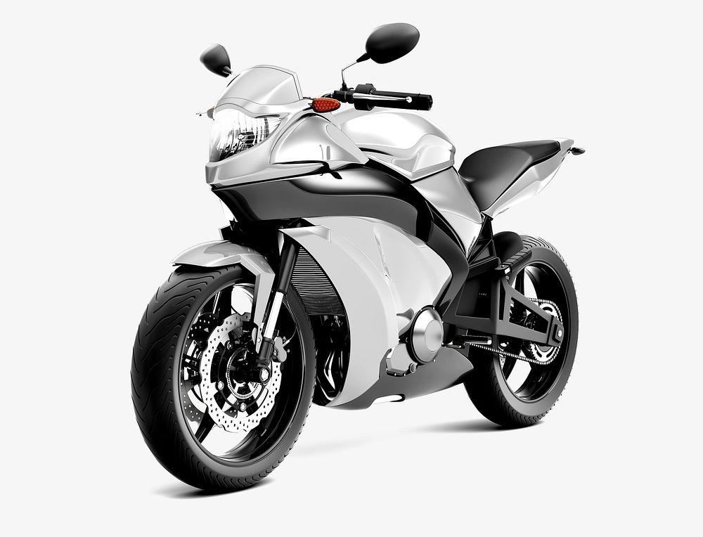 White sports bike 3D vector