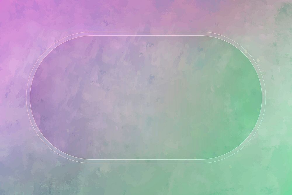 Oval frame on green and purple background vector