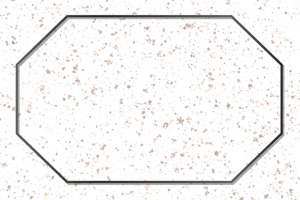 Black octagon frame on white marble background vector