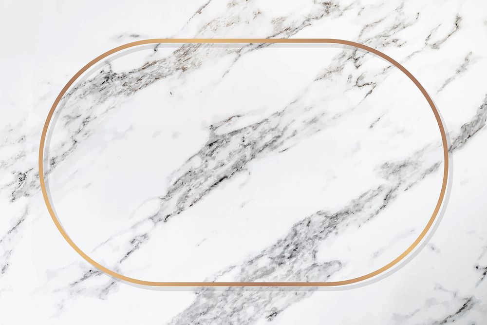 Oval gold frame on a marble vector