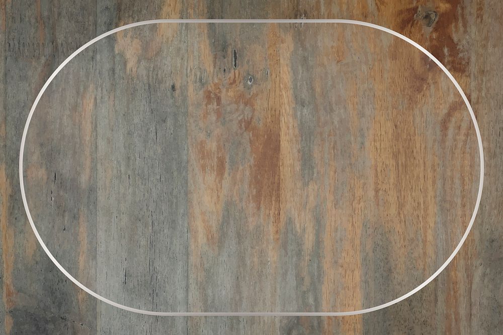 Oval silver frame on grunge wooden background vector