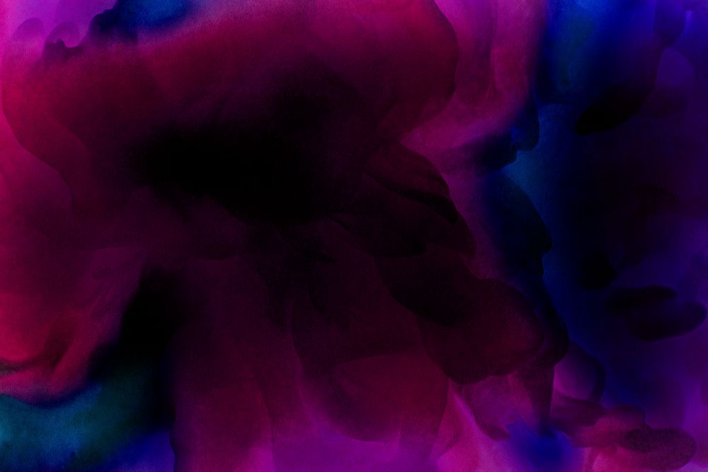 Abstract dark pink and blue colors drop to the water