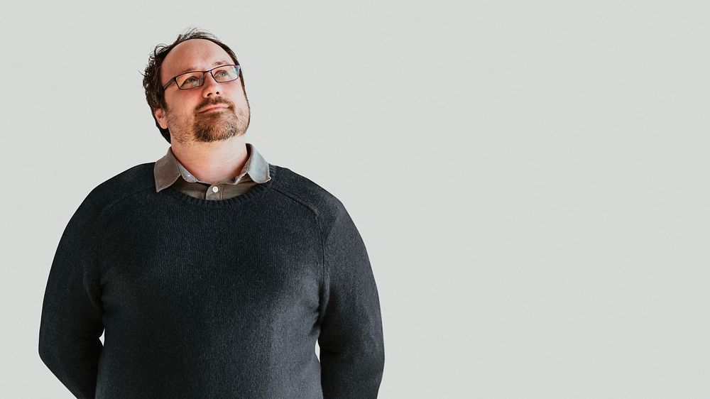 Portrait of a thoughtful man with eyeglasses