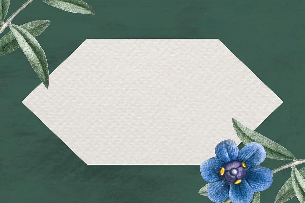 Hexagon floral frame design vector