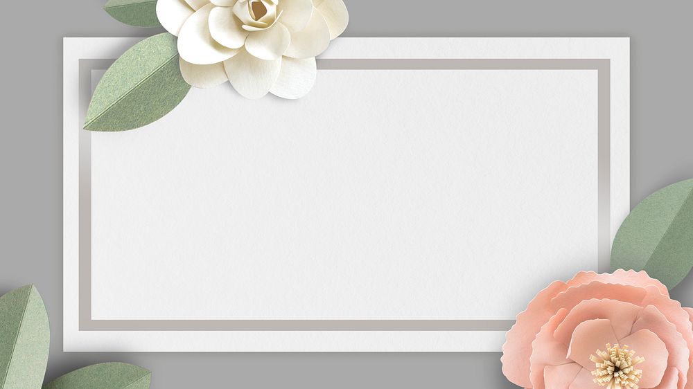 Flower decorated gray banner