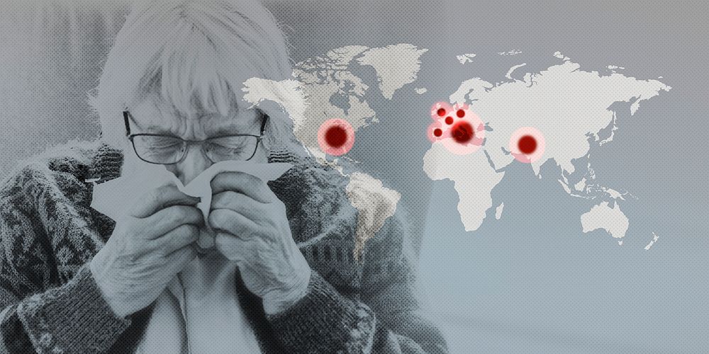 Elderly woman infected with Covid-19 during the coronavirus pandemic