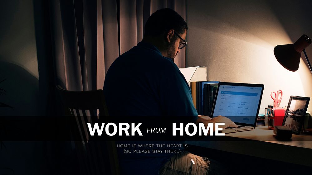 Man working from home during coronavirus pandemic vector