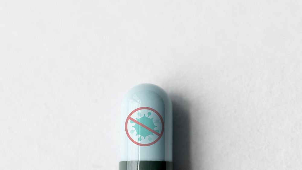 Antiviral medication on a white background