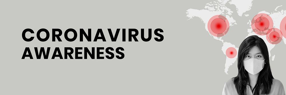 Coronavirus awareness social banner template vector