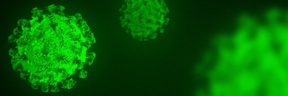 Coronavirus under the microscope background