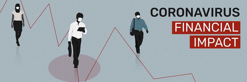 Coronavirus financial impact social banner template vector