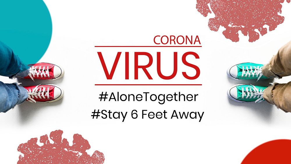 Alone together during coronavirus pandemic social banner mockup
