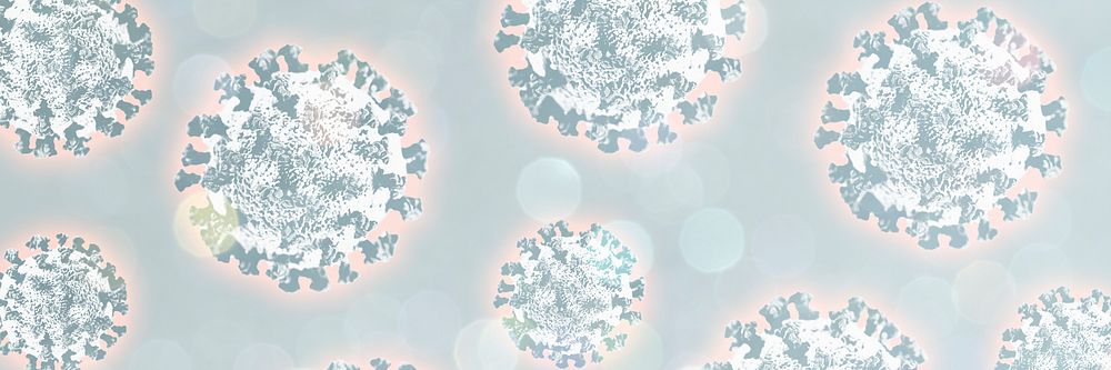 Coronavirus under a microscope on a gray background illustration