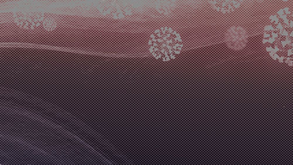 Coronavirus under a microscope on a dark background illustration