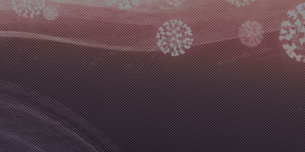 Coronavirus under a microscope on a dark background illustration