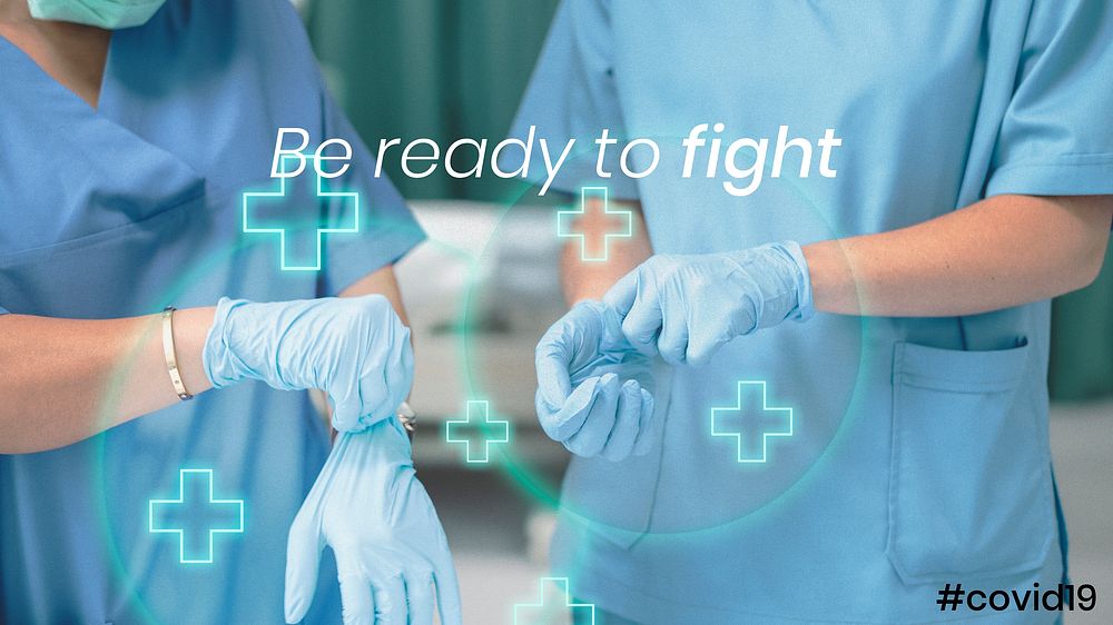 Be ready to fight COVID-19 medical social banner vector
