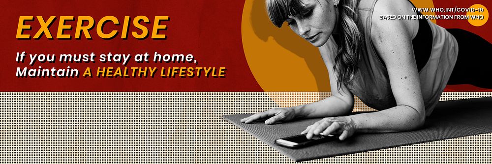If you must stay at home, maintain a healthy lifestyle template source WHO vector