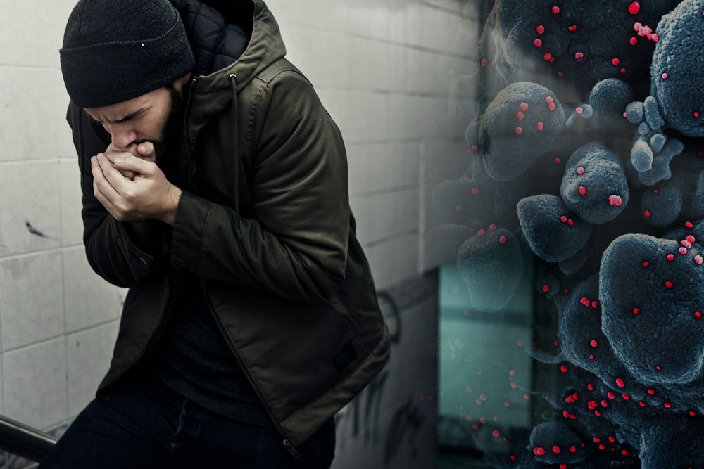 Coughing homeless man infected with coronavirus
