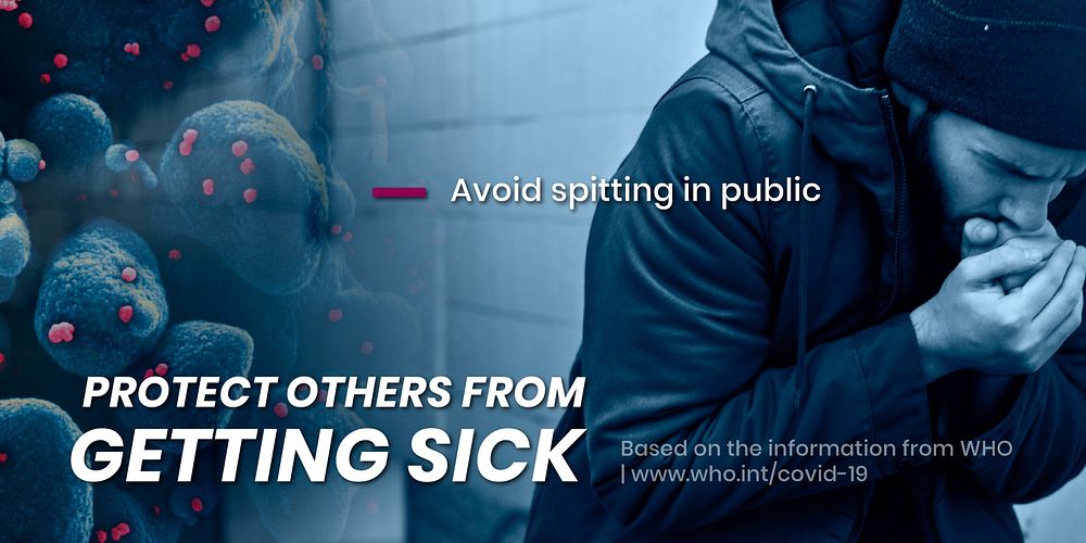 Protect others from getting sick due to coronavirus pandemic template
