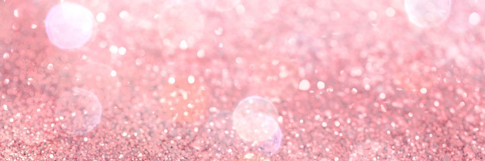 Rose gold glitter bokeh background social banner