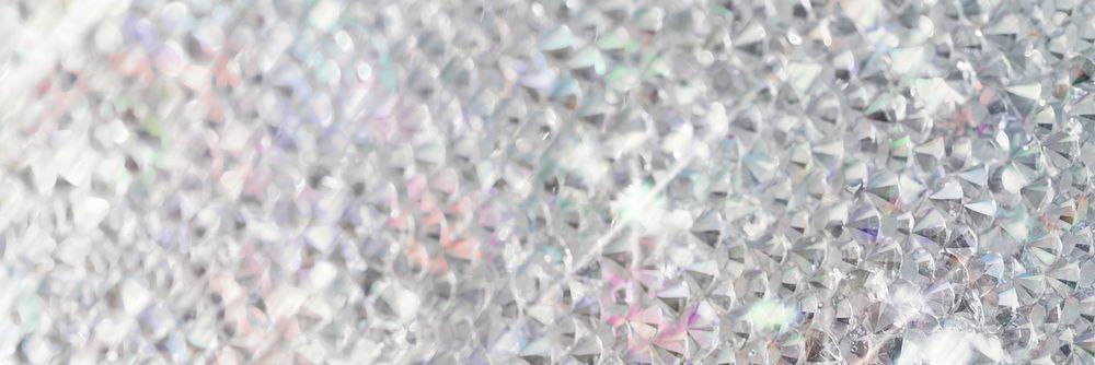 Silver crystals glitter background social banner